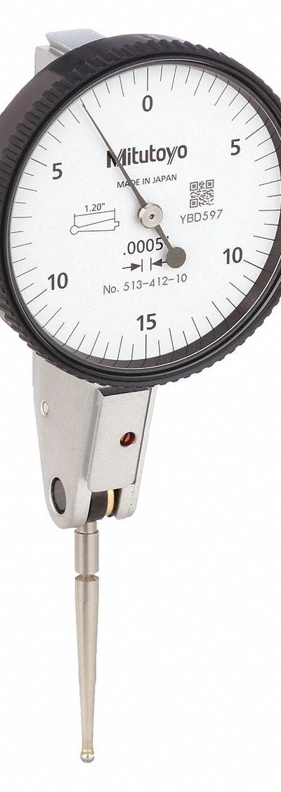 MITUTOYO Horizontal Dial Test Indicator: 0 in to 0.03 in - Dial Test Indicators - Horizontal & Tilted-Face Styles