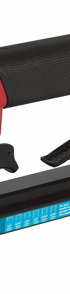 ARROW Staple Gun: For 3/8 in Staple Wd, For 20 ga Staple Gauge, For 1/4 in to 9/16 in Staple Lg (MPN PT50). Key specifications — attr1320959: Crowned; attr1320964: ARROW.