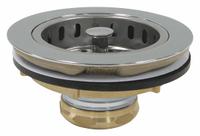 PERFECT PUTTY Strainer: Brass, Chrome, 2 1/2 in Overall Ht, 4 1/2 in Overall Dia, Threaded (MPN 59-3200). Key specifications — Product Type: Sink Drain; Brand: PERFECT PUTTY; Finish: Chrome; Material: Brass; Includes: Locknut.