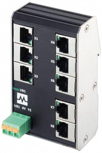 MURRELEKTRONIK Ethernet switch: Unmanaged, DIN Rail, 8 Ports, RJ45, 1000 mbps/Ethernet/Gigabit - DIN Rail-Mount Ethernet Switches