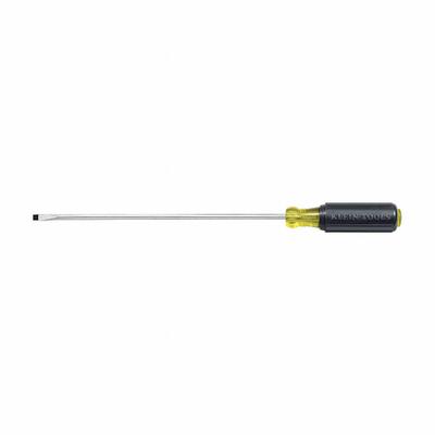 KLEIN TOOLS General Purpose Slotted Screwdriver: Steel, 1/8 in Tip Size, Long Lg - General Purpose Slotted Screwdrivers