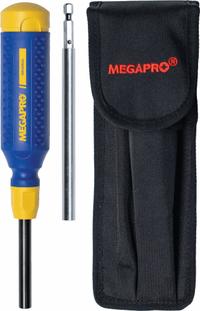 MEGAPRO Multi-Bit Screwdriver: Phillips/Slotted/Square/Torx Tip, 14 Tips, 8 1/2 in Overall Lg (MPN 6KIT4-B). Key specifications — attr1205339: Flat: #4, #6; attr1205303: MEGAPRO.
