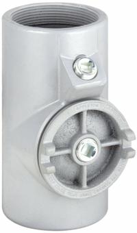 Sealing Fitting - Vertical and Horizontal: Iron, 3 1/2 in Trade Size, Female, 9 3/16 in Overall Lg (MPN EYS-9). Key specifications — Brand: APPLETON ELECTRIC; Connection Type: Threaded; Thread Gender: Female; Ends - Hazardous Fittings: 3-1/2 in FNPT x 3-1/2 in FNPT; Material: Iron; Hazardous Location Rating: Class III; Thread Type: NPT; Standards: UL 886.
