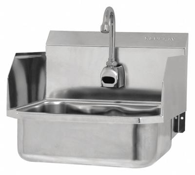 SANI-LAV Hands-Free Sink: 1 Stations, 5 in Bowl Dp, 14 in Bowl Lg, 11 in Bowl Wd - One-Station Wall-Mounted Hand Sinks with Faucets