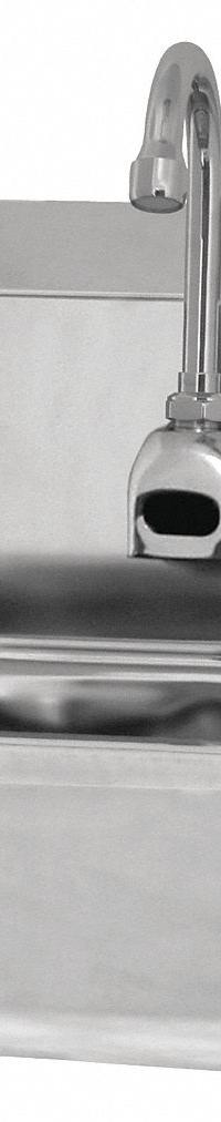 SANI-LAV Hands-Free Sink: 1 Stations, 5 in Bowl Dp, 14 in Bowl Lg, 11 in Bowl Wd, Faucet Included (MPN ES2-607L-0.5). Key specifications — Includes Side Splash: Side Splash Included; Series: Stainless Steel Hand Wash Sink; Brand: SANI-LAV; Power Source: AC Powered.