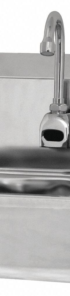 SANI-LAV Hands-Free Sink: 1 Stations, 5 in Bowl Dp, 14 in Bowl Lg, 11 in Bowl Wd, Faucet Included (MPN ES2-607L-0.5). Key specifications — Includes Side Splash: Side Splash Included; Series: Stainless Steel Hand Wash Sink; Brand: SANI-LAV; Power Source: AC Powered.