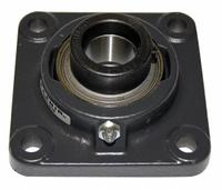 TIMKEN 4 Bolt Flange Bearing: Radial Ball, 7/8 in Bore, Cast Iron, Eccentric Collar, 3 47/64 in Lg (MPN VCJ 7/8). Key specifications — Bore Type: Cylindrical; Brand: TIMKEN; Lubricant Material: NLGI #2 Equivalent; Mounting Bolt Size: 3/8 in; System of Measurement: Inch.