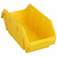 QUANTUM STORAGE SYSTEMS Cross-Stacking Bin: 8 3/8 in x 18 1/2 in x 7 in, Yellow, 75 lb Load Capacity (MPN QP1887YL). Key specifications — Electrostatic Discharge: Not Electrostatic Discharge Conductive; Brand: QUANTUM STORAGE SYSTEMS; % Recycled Content: 0%.