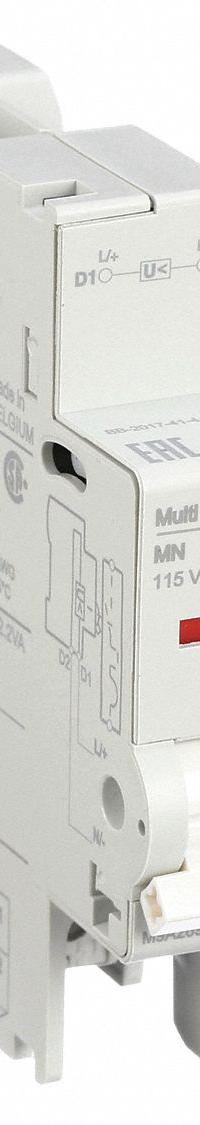 SCHNEIDER Undervoltage Release: Undervoltage Release, Multi 9 Circuit Breakers, 115V AC/48V DC (MPN M9A26959). Key specifications — For Use With: Multi 9 Circuit Breakers; Voltage: 115V AC/48V DC; Number of Poles: None; Brand: SCHNEIDER; Accessory Type: Undervoltage Release.