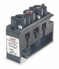 ARO Pilot Air Control Valve: Alpha Series, Four-Way / Two-Position, 5 Ports, 1/4 in Female NPT Pilot (MPN A222PS). Key specifications — attr1086823: A222PS; attr1086857: Spring Return; attr1086869: Spool; attr1086865: Normally Open.