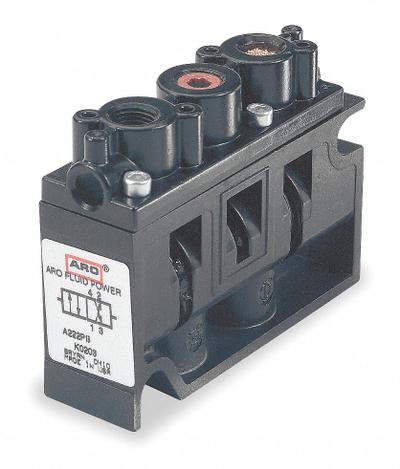 ARO Pilot Air Control Valve: Alpha Series, Four-Way / Two-Position, 5 Ports - ARO Alpha Series Pilot-Operated Inline Air Control Valves