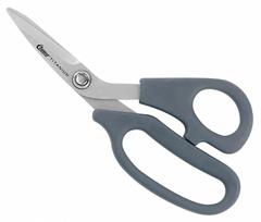 CLAUSS Shop Shears: Ambidextrous, 7 in Overall Lg, Straight, Titanium Bonded, Pointed, Gray (MPN 18516). Key specifications — attr308500: Titanium Bonded; attr308502: Gray; attr308505: Ambidextrous; attr308522: Plastics; attr324896: CLAUSS.