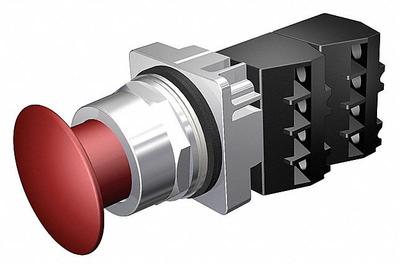 Siemens Mushroom Head Push Button: Non-Illuminated, Mushroom Head Profile, Metallic - Mushroom-Head Push Buttons