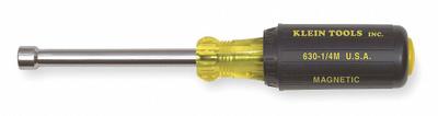 KLEIN TOOLS Hollow Round Shank Nut Driver: Straight, SAE, With Magnetized Tip, Std - Fastener-Holding Nut Drivers