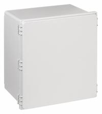 HOFFMAN Enclosure: Polyester, 18 in x 16 in x 10 in, NEMA 12/13/4/4X, Solid Cover, Hinged (MPN A181610PHC). Key specifications — Brand: HOFFMAN; Closure Method: Quick Release Latch; Enclosure Material: Polyester; Knockouts: Not Included.