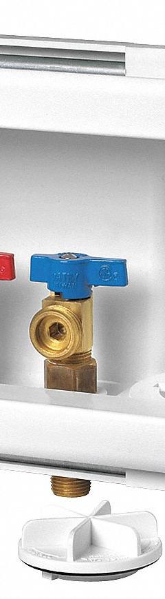OATEY Outlet Box: PEX F2159, 1/4 in Turn, Adj, 8.33 in Box Wd, 5.5 in Box Ht (MPN 38479). Key specifications — Valve Connection: 1/4 in Turn; Inlet Connection: PEX F2159; Drain Location: Adjustable; Brand: OATEY.