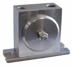 MILLENNIUM Pneumatic Vibrator: 575 lbf, 10,000 vpm, 3/8 in NPT, MHISS, 70 dBA, Stainless Steel (MPN MHISS-320). Key specifications — attr671163: 70 dBA; attr671170: 675 lbf @ 60 psi; attr671165: 10,000 vpm @ 80 psi; attr671184: 3/8 in; attr671185: NPT; attr671192: NPT; attr671193: 1/2 in; attr671175: MILLENNIUM.