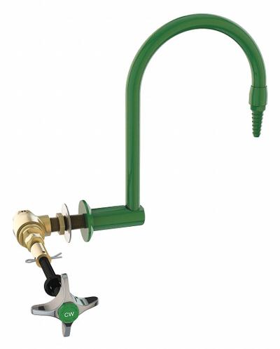 INSTOCK Fume Hood Fitting: Cold Water Fitting, 2 3/4 in Overall Wd, 20 in Overall Lg - Fume Hood Fittings