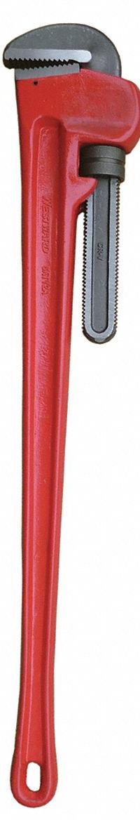 WESTWARD Pipe Wrench: Cast Iron, 6 in Jaw Capacity, Serrated, 48 in Overall Lg, I-Beam (MPN 6ATY2). Key specifications — attr309808: I-Beam; attr309815: Cast Iron; attr324941: WESTWARD.