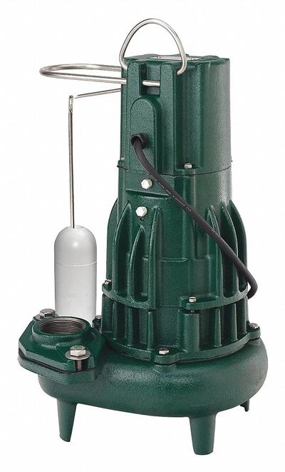 ZOELLER Sewage Ejector Pump: Cast Iron, Single Phase, 1 hp, 230V AC - General Purpose Sewage Ejector Pumps