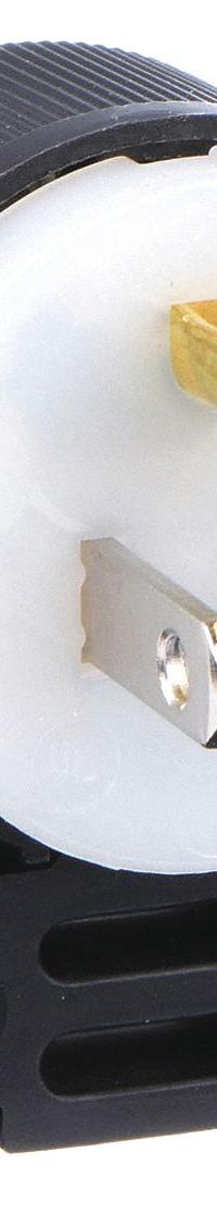 HUBBELL Straight Blade Plug: 5-15P, 125V AC, 15 A, 2 Pole, 3 Blade, Black/White (MPN HBL5266CA)