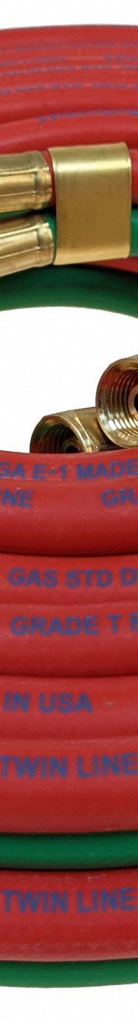 Twin Line Welding Hose: 3/8 in Hose Inside Dia., Green/Red, BB x BB, 100 ft Hose Lg, T (MPN TWT-06-100BB). Key specifications — Hose Color: Red; Fitting Type: BB x BB; Brand: CONTINENTAL.