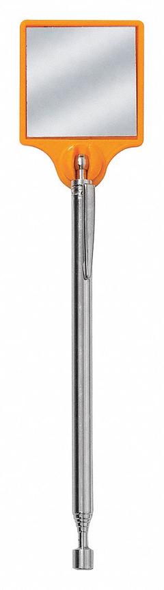 MAG-MATE Inspection Mirror: 2 in L x 2 in W Mirror Size, Mirr. Mat. Glass, Mirr. Shp. Square (MPN 301G240HVO). Key specifications — attr1004918: MAG-MATE; attr1004923: Brass.