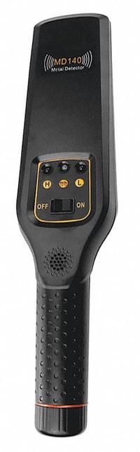 METAL DEFENDER Metal Detector: 1 1/2 in Scan Dp, 14 7/8 in L x 3 in W x 1 3/8 in H (MPN MD-140). Key specifications — Alert Type: Vibration; Batteries Included: Batteries Included; Battery Size: 9V; Brand: METAL DEFENDER.