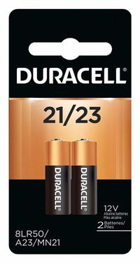 DURACELL Battery: 21/23 Battery Size, Alkaline, 60 mAh Capacity, 12V DC, 2 PK (MPN MN21). Key specifications — Battery Chemistry: Alkaline; Brand: DURACELL.