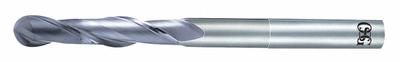 OSG Ball End Mill: Carbide, Diamond Coated, 2 Flute, 6 mm Mill Dia, 20 mm LOC - Carbide Ball End Mills for Graphite & Carbon Fiber