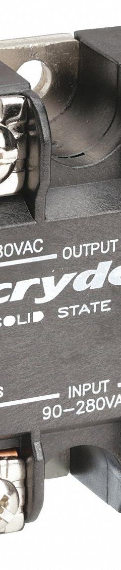CRYDOM Solid State Relay: Surface Mounted, 50 A Max Output Current, SCR, AC Output (MPN HA4850). Key specifications — Brand: CRYDOM; Current Type: AC; Electrical Connection: Screw Clamp; Finger Safe: No; Input Current: 10 mA; Maximum Output Current without Heat Sink: 12 A; Mounting Style: Panel; Output Voltage: 48 to 530V AC.