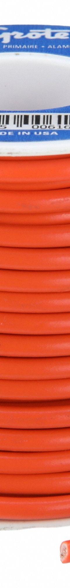 GROTE Primary Automotive Wire: GPT, 25 ft, 1 Conductor, 14 AWG, Orange, 60 V Volt (MPN 89-7012). Key specifications — Brand: GROTE.