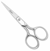 CLAUSS Scissors: Ambidextrous, 4 in Overall Lg, Straight, Steel, Pointed, Silver, Straight Handle (MPN 12310). Key specifications — attr308500: Steel; attr308502: Silver; attr308505: Ambidextrous; attr308522: Sewing; attr324896: CLAUSS.