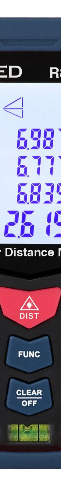REED INSTRUMENTS Distance Meter: Inch/Metric, 1 7/8 in – 164 ft, ± 2 mm, AAA, ABS Plastic, LCD (MPN R8005). Key specifications — attr938983: Meters; attr938974: Pythagoras (2 Points); attr934751: REED INSTRUMENTS; attr938968: ± 2 mm; attr938975: Case; attr938977: Red.