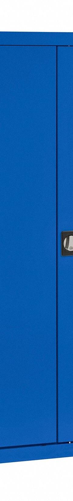 SANDUSKY Shelf Cabinet: 46 in x 24 in x 72 in, 1 Adj Shelf, Recessed Handle & Three-Point Locking. Key specifications — attr66548: SANDUSKY; attr88067: Frame; attr88068: Blue; attr88069: Unassembled.