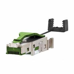 METZ CONNECT RJ45 Field Plug: Data Insert, Straight Insulation Displacement Male, E-DAT Industry (MPN 1401405012PI). Key specifications — attr1057845: E-DAT Industry; attr1057841: METZ CONNECT; attr1057846: IP67; attr1057853: PROFINET; attr1057858: Cable; attr1057862: Zinc Die-Cast; attr1200643: Data Insert.