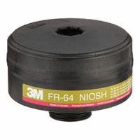 3M Gas Mask Canister: Magenta/Olive Color, Threaded, NIOSH, FR-64, 4 PK. Key specifications — NIOSH Rating: Organic Vapor (OV); Color Code: Olive; Respirator Connection Type: Threaded; Compatible with Brand and Series: 3M FR-M40 Series; Manufacturer Part Number: FR-64.