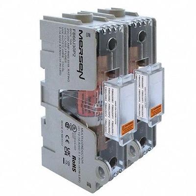 MERSEN Fuse Block: Open Block Design, 2 Pole, 600 V AC, Pressure Plate - Fuse Blocks for UL Class J Fuses