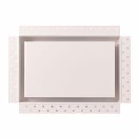 Wall/Ceiling Register: Ceiling/Wall, 6 in H, 10 in W, Decorative, Powder Coated, White, Steel Grille (MPN DWALL6X10SWH). Key specifications — Adjustable Blades: No; Brand: FITTES; Airflow Directions: One-Way; Grille Color: White.