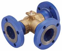 HVAC Control Ball Valve: 3-Way, 3 in Flanged, 211 CV Flow, 105 Bypass CV Flow, 50 psi Close-off (MPN VG18A5HW). Key specifications — Ball Material: Stainless Steel; Body Material: Brass; For Media: Water.