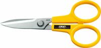 OLFA Industrial Shears: Ambidextrous, 7 in Overall Lg, Serrated, Stainless Steel, Pointed, Yellow (MPN SCS-2). Key specifications — attr308500: Stainless Steel; attr308502: Yellow; attr308505: Ambidextrous; attr308522: Foam; attr324896: OLFA.