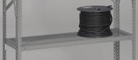 TENNSCO Shelf: 36 in Overall Wd, 24 in Overall Dp, Ventilated Shelf, 22 ga, Medium Gray (MPN PQ2-3624P). Key specifications — Color: Medium Gray; Finish: Powder Coated; Includes: (4) Shelf Clips; Material: Steel; Brand: TENNSCO.