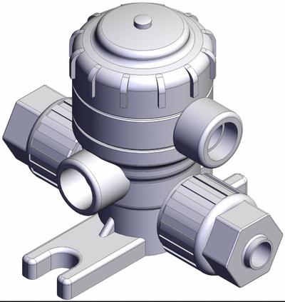SMC Chemical Liquid Valve: 1/4 in, Air to Spring, Fail Closed, PFA, 1/8 in NPT - High-Purity Pneumatically-Actuated Diaphragm Valves