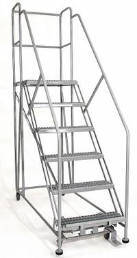 COTTERMAN Mobile Work Platform: 5.8 ft Platform Ht - Max, 24 in x 60 in, Steel, 800 lb Load Capacity (MPN 7WP2460RA3B4B8AC1P6). Key specifications — Folding: Not Foldable; Mobility: Rolling; Components Included: Rubber Foot Pads; Use Location: Indoor; Brand: COTTERMAN; Color: Gray; Height Adjustability: Fixed Height; Includes Handrails: Handrails Included.