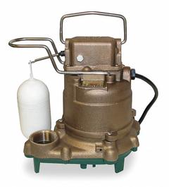 ZOELLER Submersible Sump Pump: 3/10 hp, 115V AC, 34 gpm Flow Rate @ 10' of Head, 1 1/2 in FNPT, Auto (MPN 55-0001). Key specifications — Rated Voltage: 115V AC; Brand: ZOELLER; Switch: Integral Vertical Float.