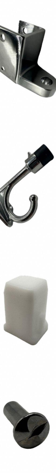 HADRIAN Door Saddle Type Hinge Kit: Chrome Zamac, Chrome-Plated (MPN 601001). Key specifications — Hardware Pieces Included: Coat Hook And Bumper; Compatible Partition Material: Stainless Steel; Material: Chrome Zamac; Finish: Chrome-Plated; Component Type: Door Saddle Type Hinge Kit; Brand: HADRIAN.