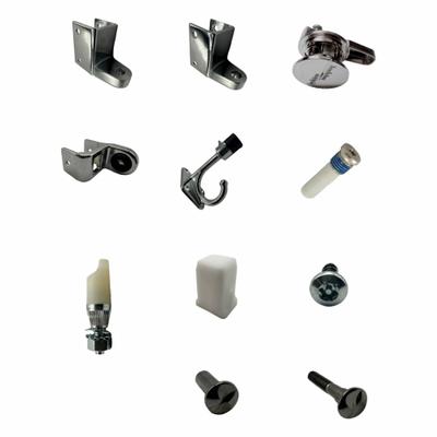 HADRIAN Door Saddle Type Hinge Kit: Chrome Zamac - Door Hinge Parts for Bathroom Partitions