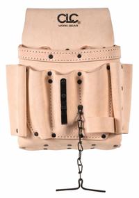 CLC Tool Pouch: For 2 3/4 in Belt Wd - Max, 8 Pockets, Tan, Leather (MPN 521). Key specifications — Closure Type: Open Top; Attachment: Belt Slot; Color: Tan; Brand: CLC.