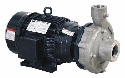 Dayton Centrifugal Pump: 3 hp, 208-240/480V AC, 84 ft Max Head, 2 in, 1 1/2 in Intake and Disch - 2 to 3 HP Straight Centrifugal Pumps