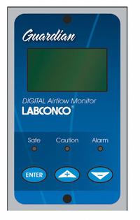 LABCONCO Airflow Monitor: 12 in Overall Lg, 12 in Overall Wd, Plastic, Airflow Monitor (MPN 9413400). Key specifications — Includes: Side Wall Flow Tube Adapter; Material: Plastic; Product Type: Airflow Monitor; Brand: LABCONCO; Voltage: 100 to 115V AC.